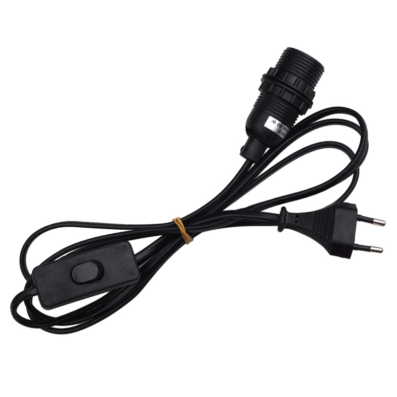 Netz-Kabel mit Schnurzwischen-Schalter Eurostecker E14 Lampen-Fassung