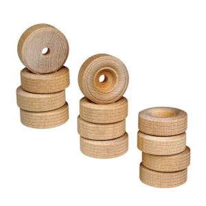Holzräder 51 x 19 mm raeder-reifen-holzraeder-51-mm-vorne-hinten-12-stueck