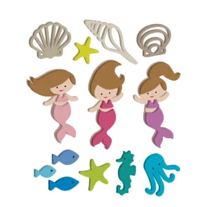 Schultüten-Motive MEERJUNGFRAUEN schultueten-motive-meerjungfrauen-digitale-laubsaegevorlage-feinschnittkreativ-bunt