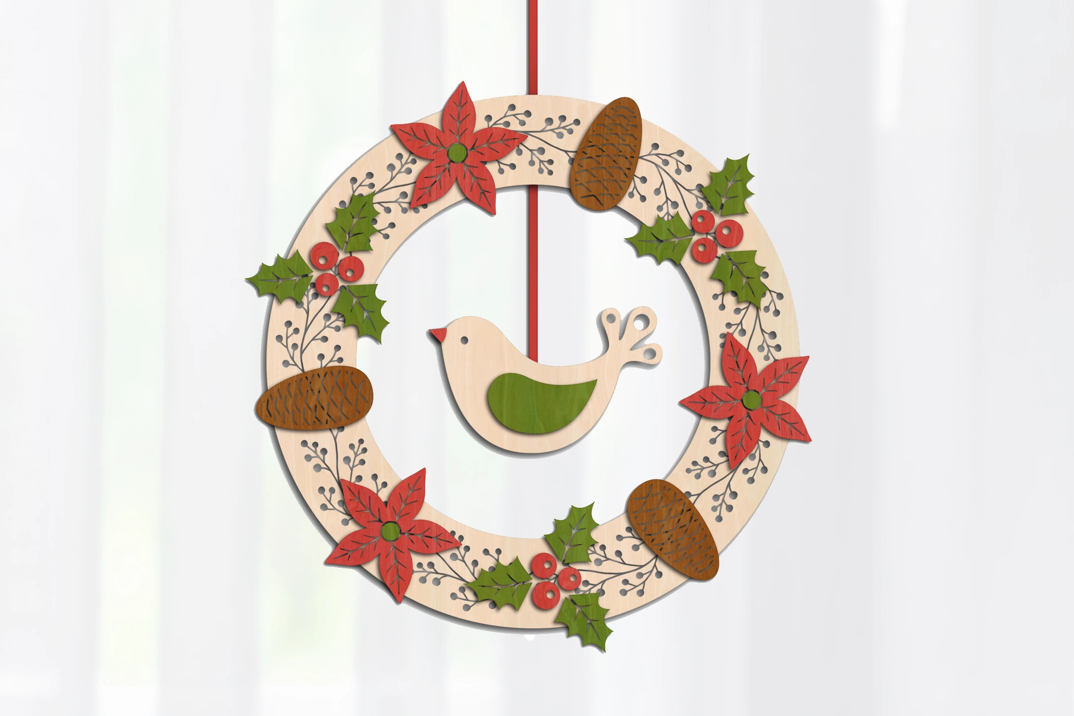 WEIHNACHTSKRANZ weihnachts-kranz-stechpalme-diy-deko-holz-winter-tuer-digitale-laubsaegevorlage-feinschnittkreativ-titel-2