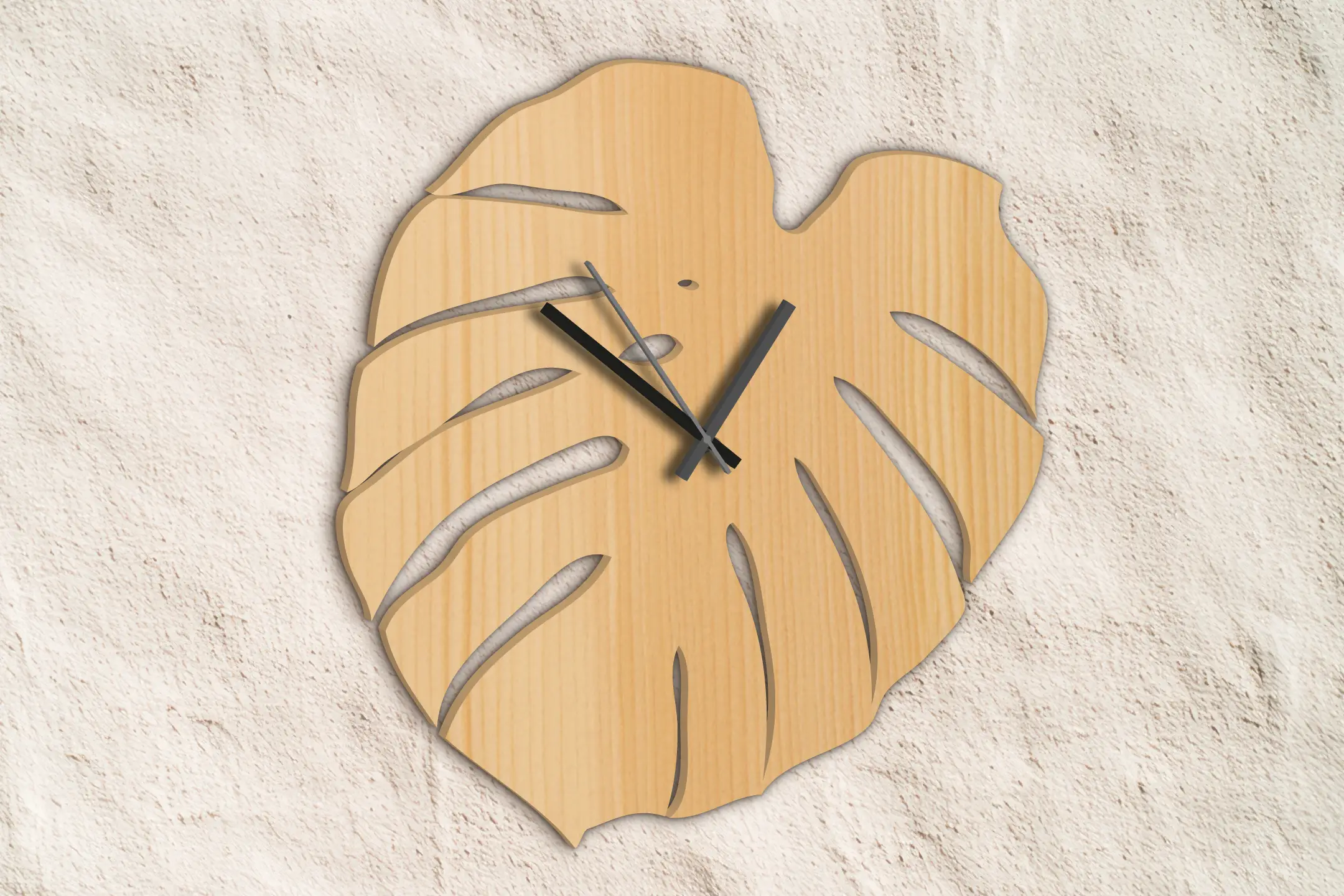 wanduhr-leaf-holzoptik-monstera-pflanze-digitale-laubsaegevorlage-feinschnittkreativ-titel